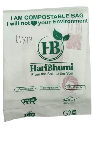 Corn Starch White Compostable U Cut Bag